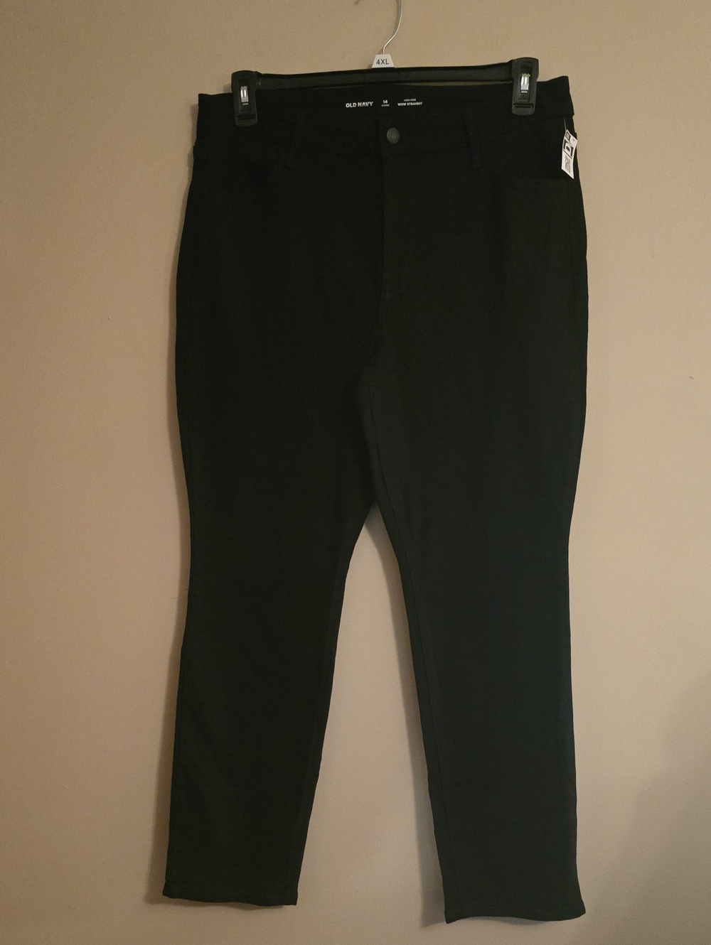 New Old Navy Women's 14 High Rise Wow Straight Black Denim Jeans